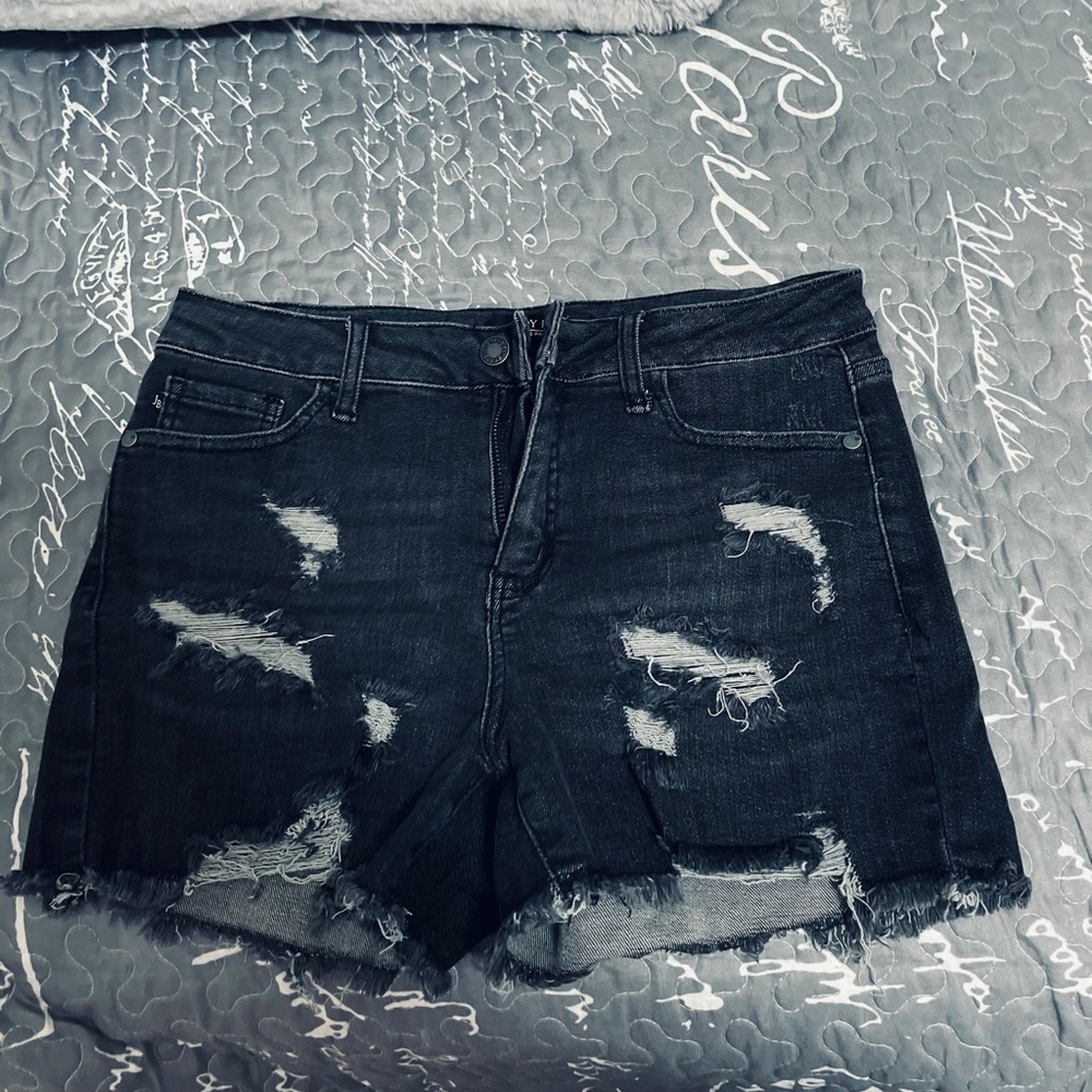 Judy Blue Gray Midrise Shorts Sz M